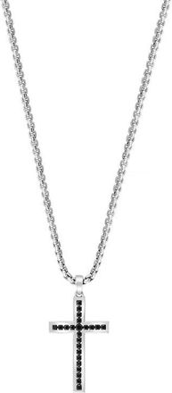 Effy Sterling Silver Black Spinel Cross Pendant at Nordstrom