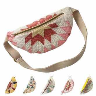 Generic HDQQUD Crossbody Bag For Women Vintage-Inspired Patchwork Quilted Sling Bag,Handmade Small Shoulder Chest Bag With Adjustable Shoulder Straps, Boho Cr