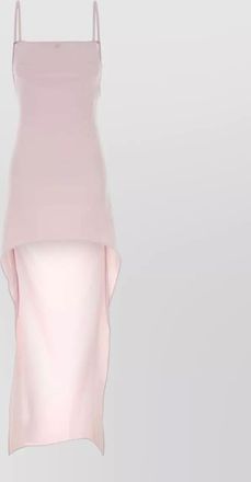 Courr&egrave;ges crepe midi dress asymmetrical hem spaghetti straps