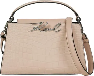 Karl Lagerfeld Tassen, Dames, Roze, ONE Size, Leer, K/Signature Small Crossbody