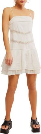 Free People Bliss Stretch Cotton Minidress in Ivory at Nordstrom, Size X-Large