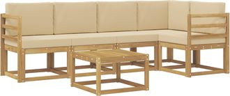 vidaXL Conjunto De Sof&aacute;s De Exterior 6 Uds. Y Beige Vidaxl