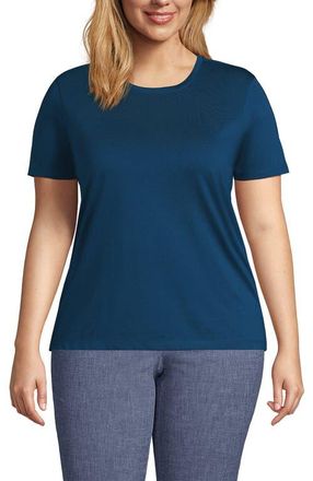 Lands End Relaxed Supima Cotton T-Shirt in Baltic Teal at Nordstrom, Size 1X