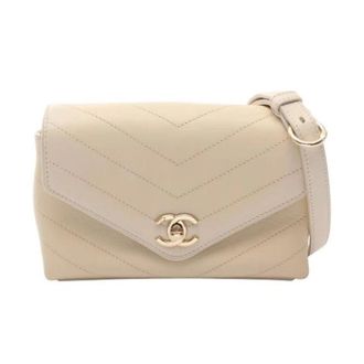 Chanel unisex, Pre-owned, Beige, Maat: ONE Size Leer