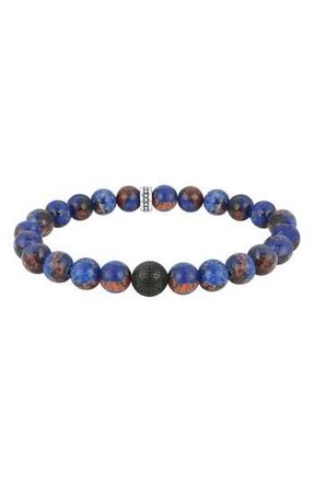 Geoffrey Beene Mens Semiprecious Stone Beaded Stretch Bracelet in Blue at Nordstrom Rack