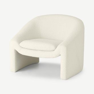 MADE.COM Shona Accent Armchair, Whitewash Boucle