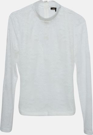 Maje White Floral Lace Semi Sheer Top S