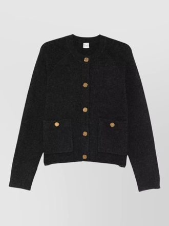 Toteme long sleeve knit cardigan featuring pockets