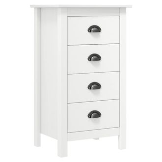 vidaXL Vidaxl - Mesita De Noche Hill Madera Maciza De Pino Blanco 46x35x49,5 Cm