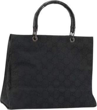 Gucci Pre-owned Tote Bags, female, Black, Size: ONE SIZE Pre-owned Vintage bamboo handle tote