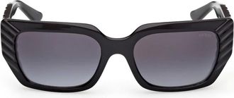 Guess Accessoires, Dames, Zwart, ONE Size, Gs 00254 Strakke Rechthoekige Zonnebril