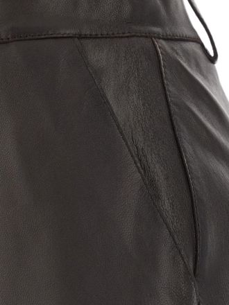 Parosh Leather Midi Skirt - Charcoal