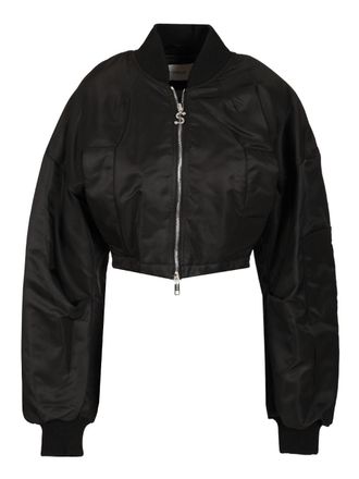 Sportmax Water-Repellent Twill Bomber Jacket Giacche Nero-Donna