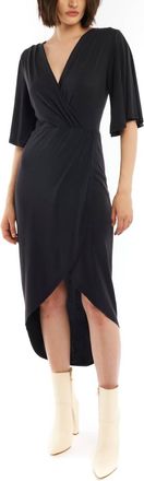 LBLC The Label Courtney V Neck Dress In Black