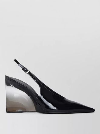 Alaia leather slingback mules