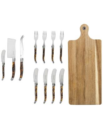 French Home 12Pc Laguiole Charcuterie Set With Wood Board