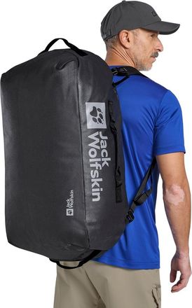 Jack Wolfskin Sporttasche JACK WOLFSKIN ALL-IN DUFFLE 65, Damen, Gr. onesize, grau (phantom), Polyester, Taschen Sporttasche