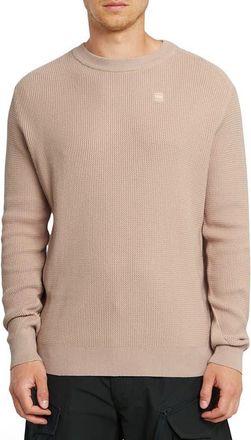 G-Star Serrated Organic Cotton Crewneck Sweater in Linen at Nordstrom, Size Large