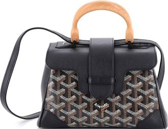 Goyard Saigon Top Handle Bag Coated Canvas with Leather Mini
