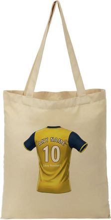Unigift Personalised Gift - Oxfordshire Fan Tote Shopping Bag (Yellow and Blue Football Jersey Design) Custom Name - Headington OX4 Club