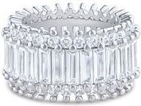 Kenneth Jay Lane Baguette Cubic Zirconia Eternity Ring in Clear Silver at Nordstrom Rack, Size 7
