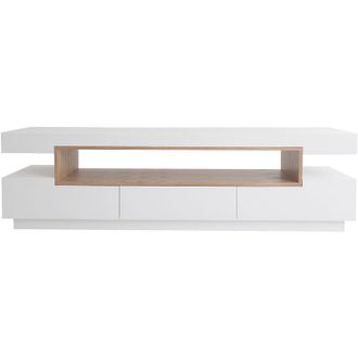 Miliboo Mobile TV design bianco e legno L200 cm LIVO