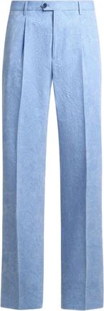 Etro Pantaloni a fiori jacquard - Blu