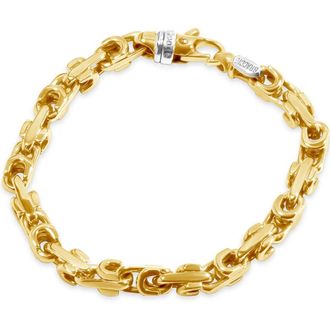 Pompeii3 Mens Link 14k Gold (55gram) or Platinum (89gram) 7.5mm Bracelet 8.5