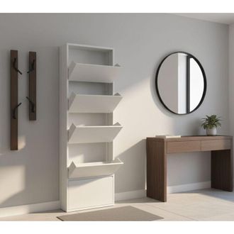 Dmora Scarpiera - 10 Paia 5 Ante, Bianco, -, 50x15x172h cm Manizales