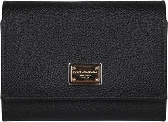 Dolce & Gabbana Accessoires, Dames, Zwart, ONE Size, Leer, Dauphine Portemonnee