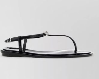 Mach & Mach flat sandals double bow design glossy