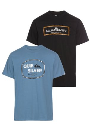 Quiksilver T-Shirt QUIKSILVER JUST FRAMED LOCKUP SHORT SLEEVE PACK YM, Herren, Gr. L, schwarz (blau, schwarz), Obermaterial: 100% Baumwolle, Shirts T-Shirt, Dopp