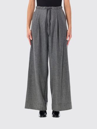 SOEUR Pantaloni palazzo a vita alta in lana con coulisse