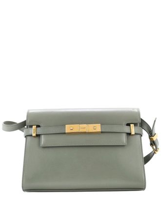 Saint Laurent Green Leather Manhattan Shoulder Bag Small (Authentic Pre-Loved)