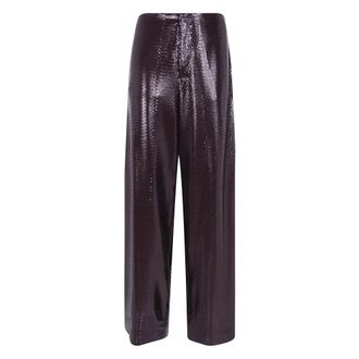 Alberta Ferretti Wide Broeken - Dames - Wijde Broeken - Bruin - S - Broeken