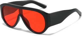 Generic Large Frame Men Commuter Vacation Women Sunglasses(Red)