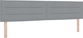 vidaXL Led Headboard with led Strip Lights Light grey 200 cm Fabric Vidaxl