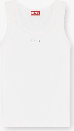 Diesel Canotta slim fit a costine con Oval D in metallo - DIESEL - gender_Woman
