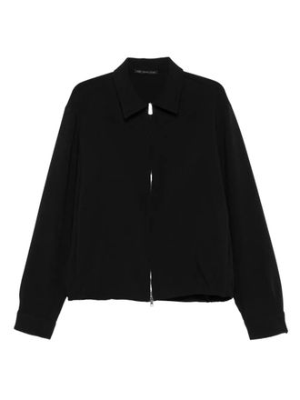 low brand zip-front collared shirt jacket - men - Polyester - M - Black