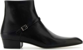 Saint Laurent Black Leather Boots