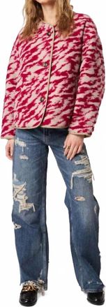 John & Jenn Quincy Reversible Jacket In Raspberry Swirl