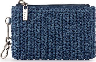 The Sak Encino Crochet Card Wallet in Denim Tonal Straw at Nordstrom