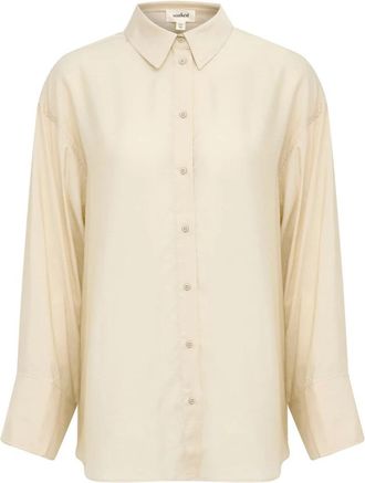 Soaked In Luxury Elegante Blouse Oatmeal - Dames - Overhemden - Beige - M - Nylon - Overhemden
