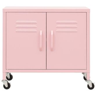 Berkfield Home Storage Cabinet Pink 60x35x56 cm Steel | Size: 60 x 35 x 56 cm