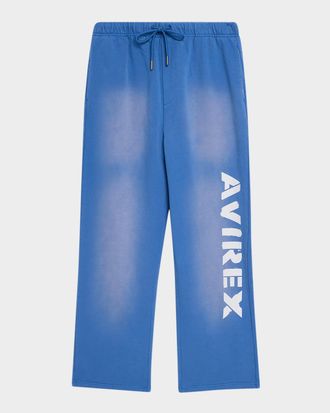 Avirex Men & apos;s Distress Icon Fleece Drawstring Pants