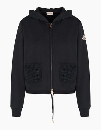 Moncler Womens Womans Zip Up Cardigan Navy - Size: L