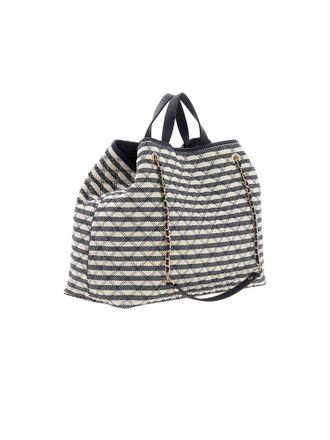 Guess Womens Handbag Navy Multi Polyester Bags - Tote-Bags