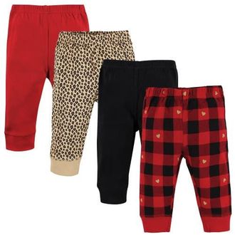 Hudson Baby 4Pk comfy leggings set in Gold Heart Plaid at Nordstrom, Size 4T