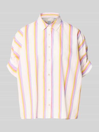 Emily van den Bergh Relaxed Fit Bluse im Allover-Look in Weiss, Gr&ouml;&szlig;e L/XL