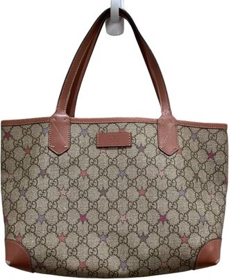 Gucci Beige Brown Gg Supreme Tote Bag (Pre-Owned)